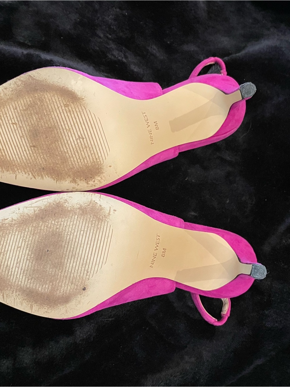 Nine West Fuchsia Suede Slingback Pointed-Toe Heels - Picture 4 of 4